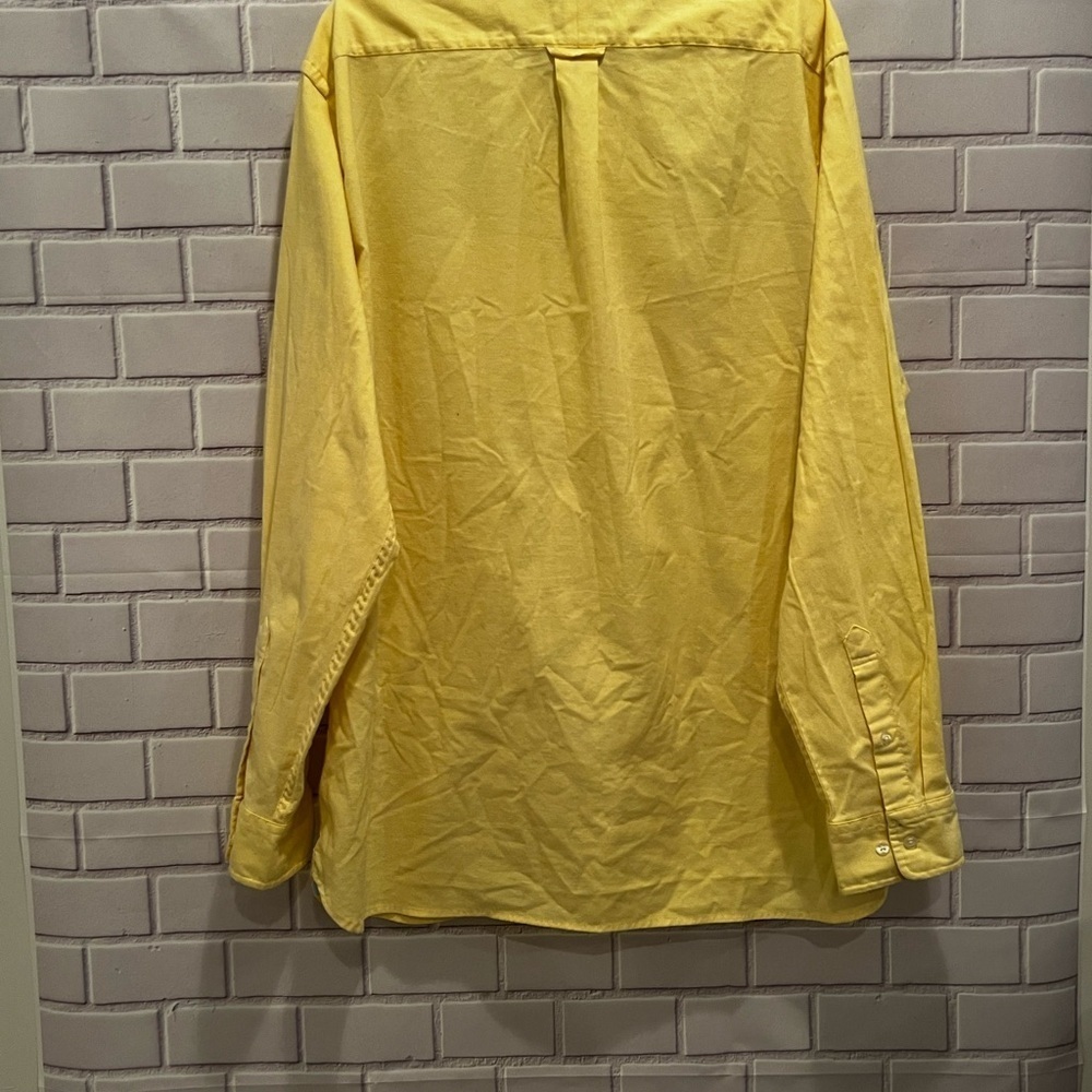 LANDS END Classic style men long sleeve yellow shirt/size XL - Picture 9 of 9